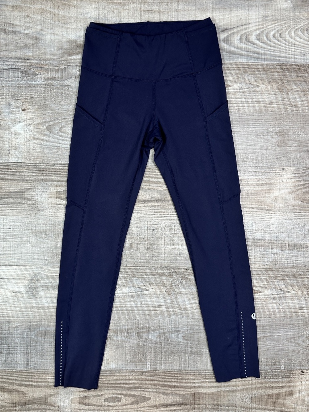 Lululemon Fast & Free 7/8 Tight II Nulux 24" Carbon Blue Running Women’s Sz 4 - Picture 2 of 13